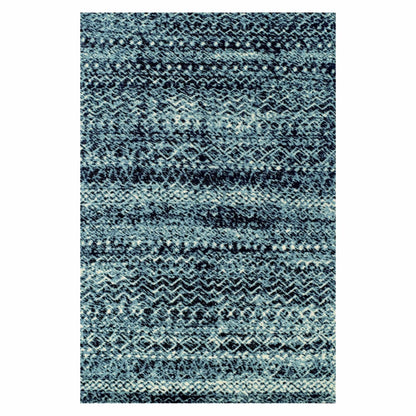 Superior Sunderland Modern Abstract Geometric Indoor Area Rug  -  Black -Blue