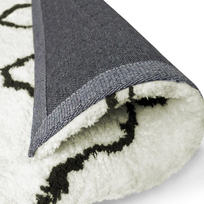  Superior Hand-Tufted Trellis Shag Area Rug - Ivory/Chocolate