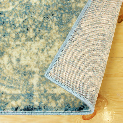 Superior Zelda Vintage Oriental Distressed Medallion Indoor Area Rug or Runner  - Blue