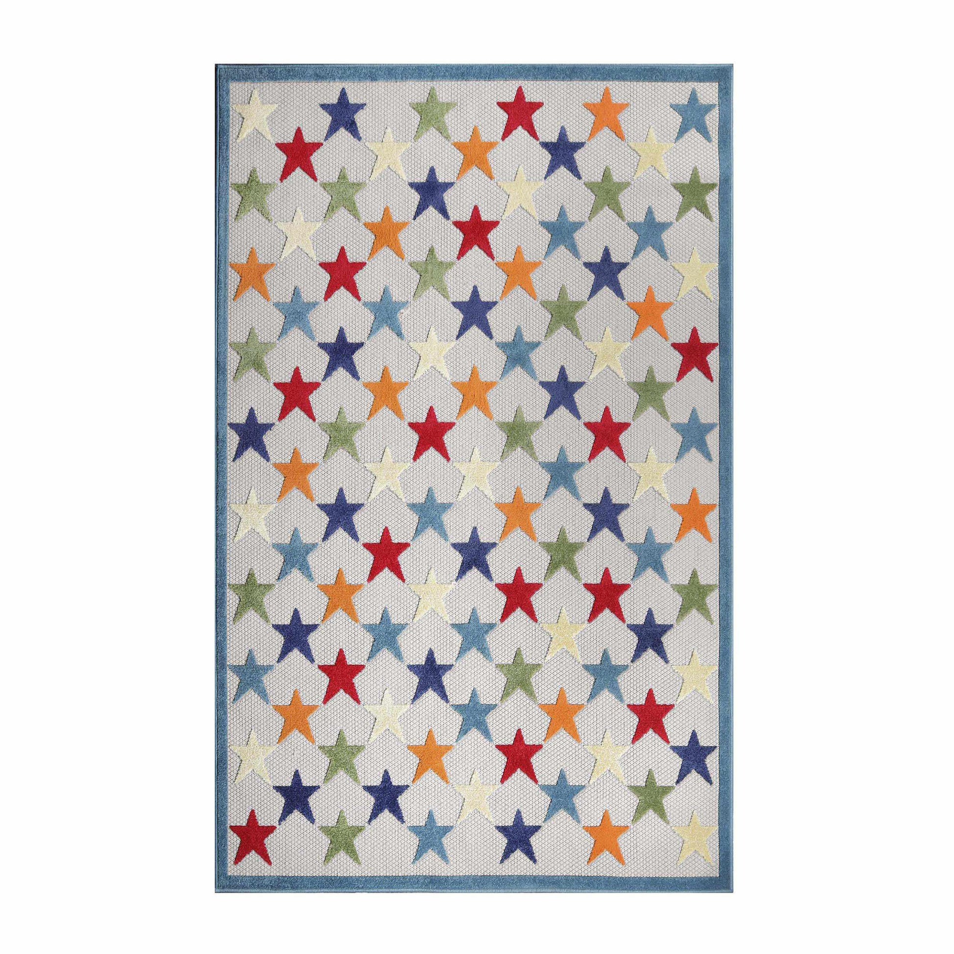 Superior Juniper Modern Stars Novelty Indoor/Outdoor Area Rug - Cream