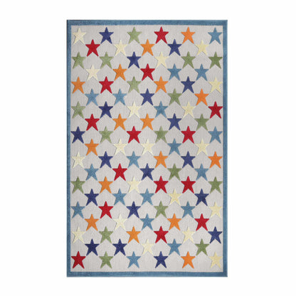 Superior Juniper Modern Stars Novelty Indoor/Outdoor Area Rug - Cream