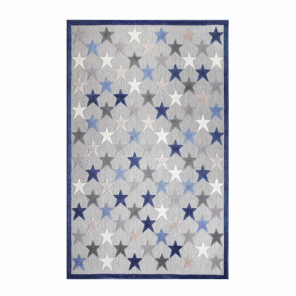 Superior Juniper Modern Stars Novelty Indoor/Outdoor Area Rug - Slate