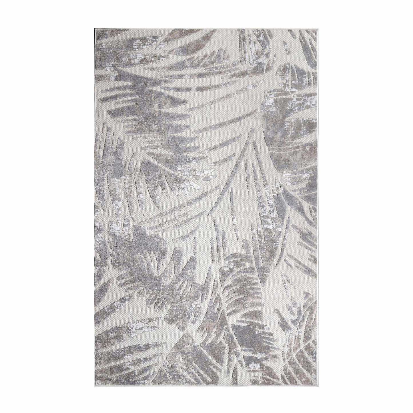 Superior Siesta Botanical Leaves Modern Indoor Outdoor Area Rug or Runner Rug - Slate