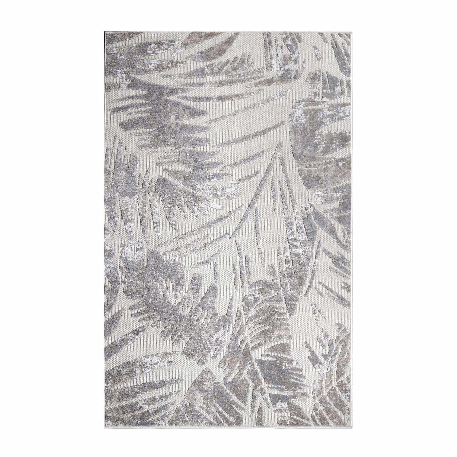 Superior Siesta Botanical Leaves Modern Indoor Outdoor Area Rug or Runner Rug - Slate