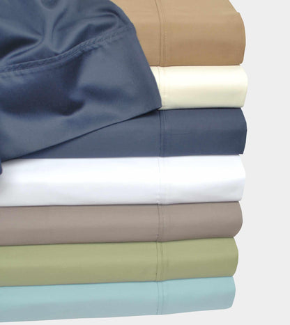  Superior 500-Thread Count Cotton Solid Ultra-Soft Duvet Cover Set - Taupe