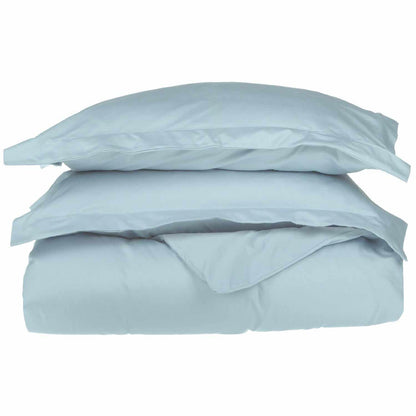 Superior 500-Thread Count Cotton Solid Ultra-Soft Duvet Cover Set - Light Blue