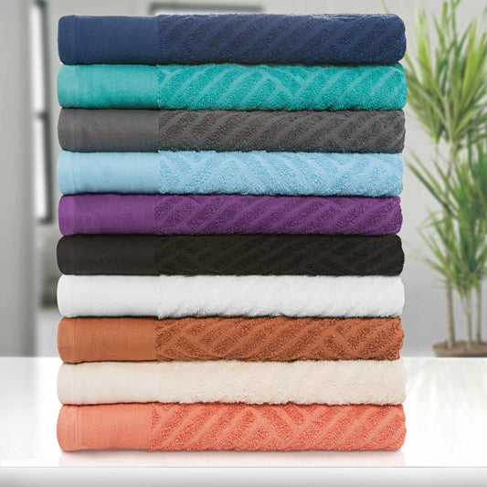  Egyptian Cotton Medium Weight Basket Weave 6 Piece Bath Towel Set - Royal Blue