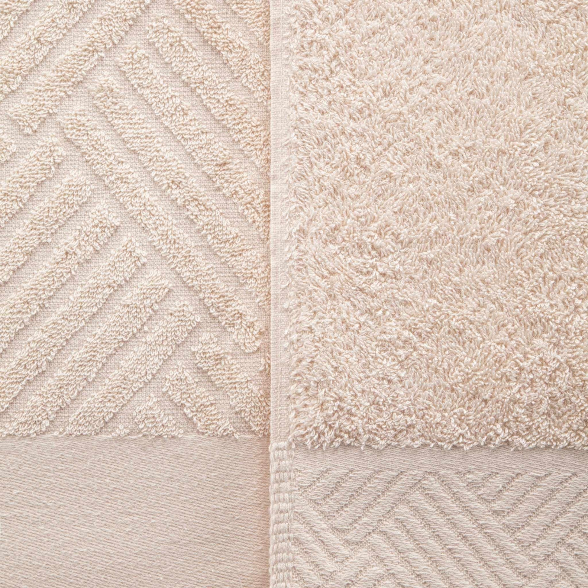 Egyptian Cotton Medium Weight Basket Weave 6 Piece Bath Towel Set - Ivory