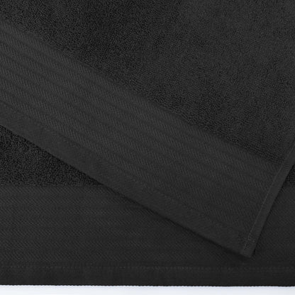 Premium Turkish Cotton Herringbone Solid Assorted 6-Piece Towel Set - Black