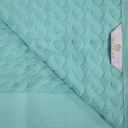 Premium Turkish Cotton Herringbone Jacquard Assorted 6-Piece Towel Set - Cascade