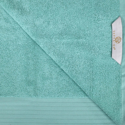 Premium Turkish Cotton Jacquard Herringbone and Solid 8-Piece Towel Set - Cascade