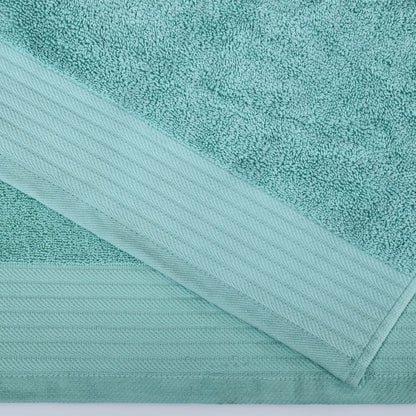 Premium Turkish Cotton Jacquard Herringbone and Solid 8-Piece Towel Set - Cascade
