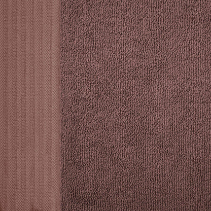 Premium Turkish Cotton Herringbone Solid Assorted 6-Piece Towel Set -  Chocolate