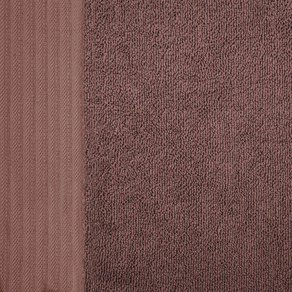 Premium Turkish Cotton Jacquard Herringbone and Solid 8-Piece Towel Set -  Chocolate