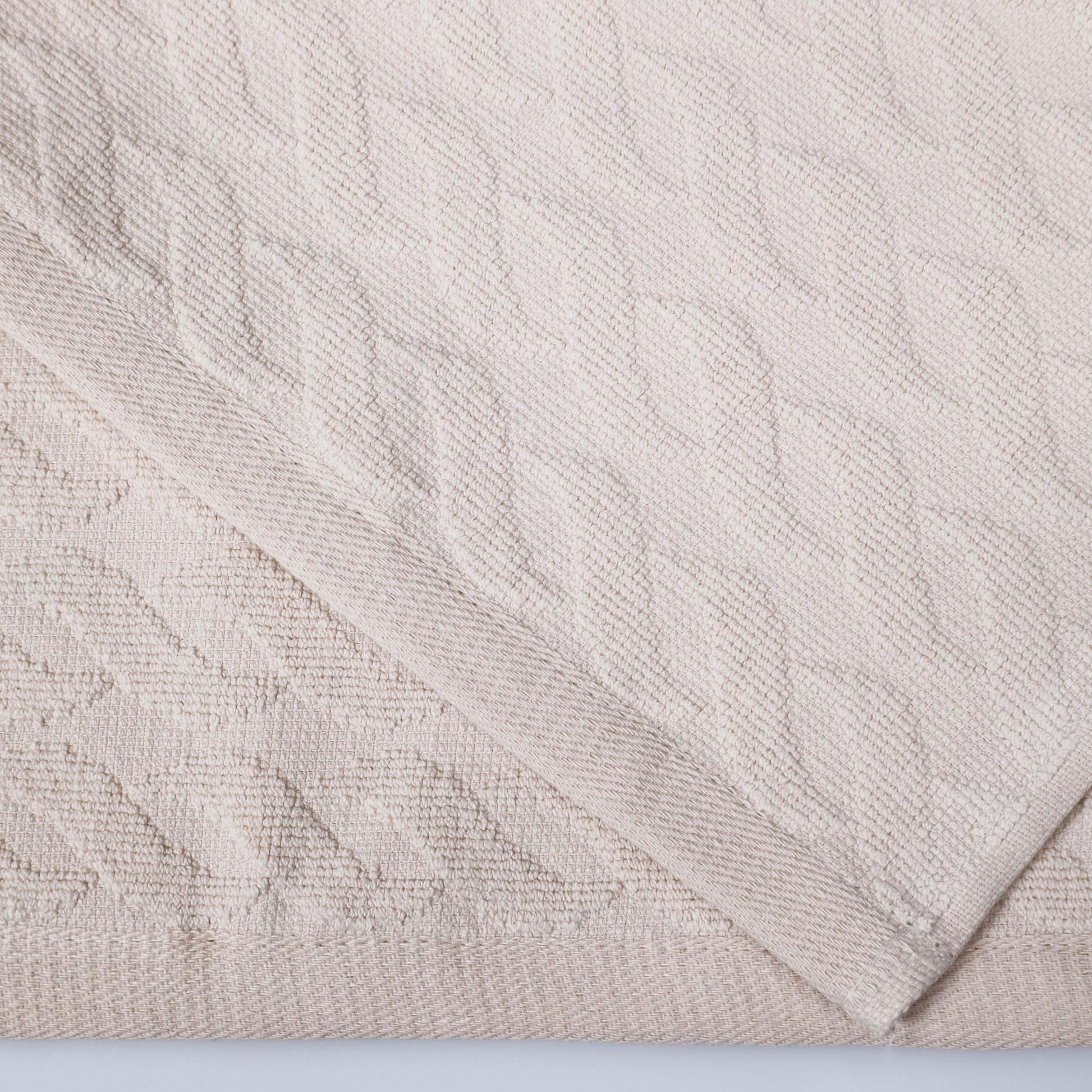 Premium Turkish Cotton Herringbone Jacquard Assorted 6-Piece Towel Set -  Ivory 