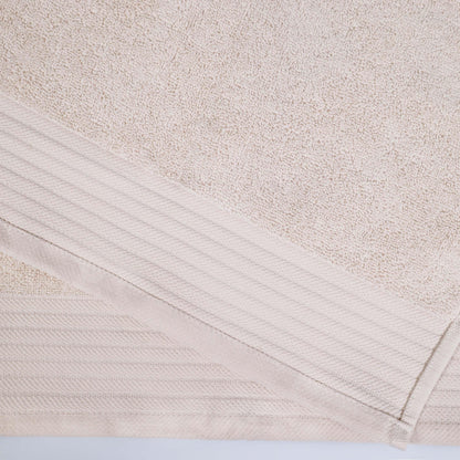 Premium Turkish Cotton Herringbone Solid Assorted 6-Piece Towel Set -  Ivory