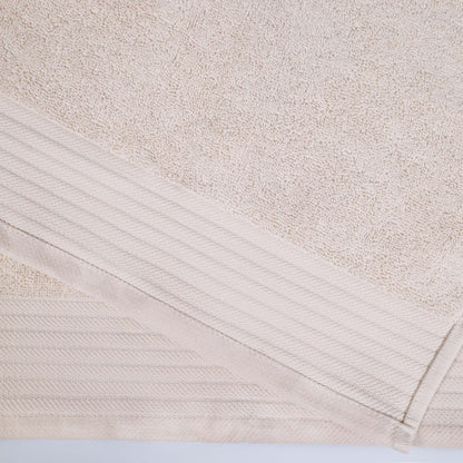 Premium Turkish Cotton Jacquard Herringbone and Solid 8-Piece Towel Set - Ivory