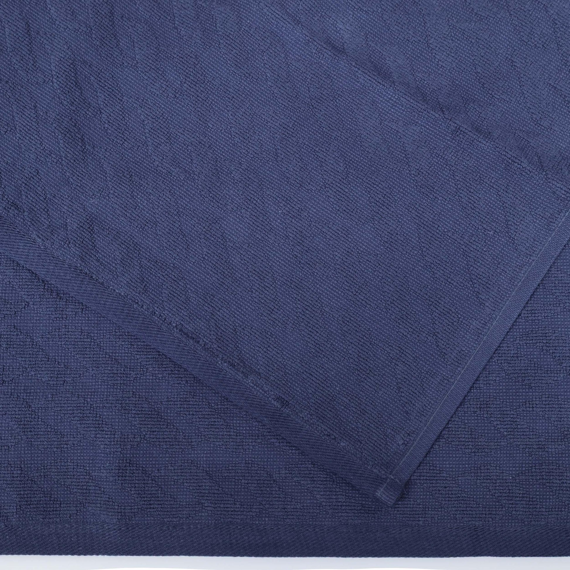 Premium Turkish Cotton Herringbone Jacquard Assorted 6-Piece Towel Set - Navy Blue