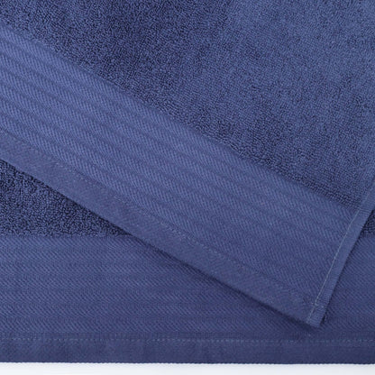 Premium Turkish Cotton Herringbone Solid Assorted 6-Piece Towel Set - Navy Blue