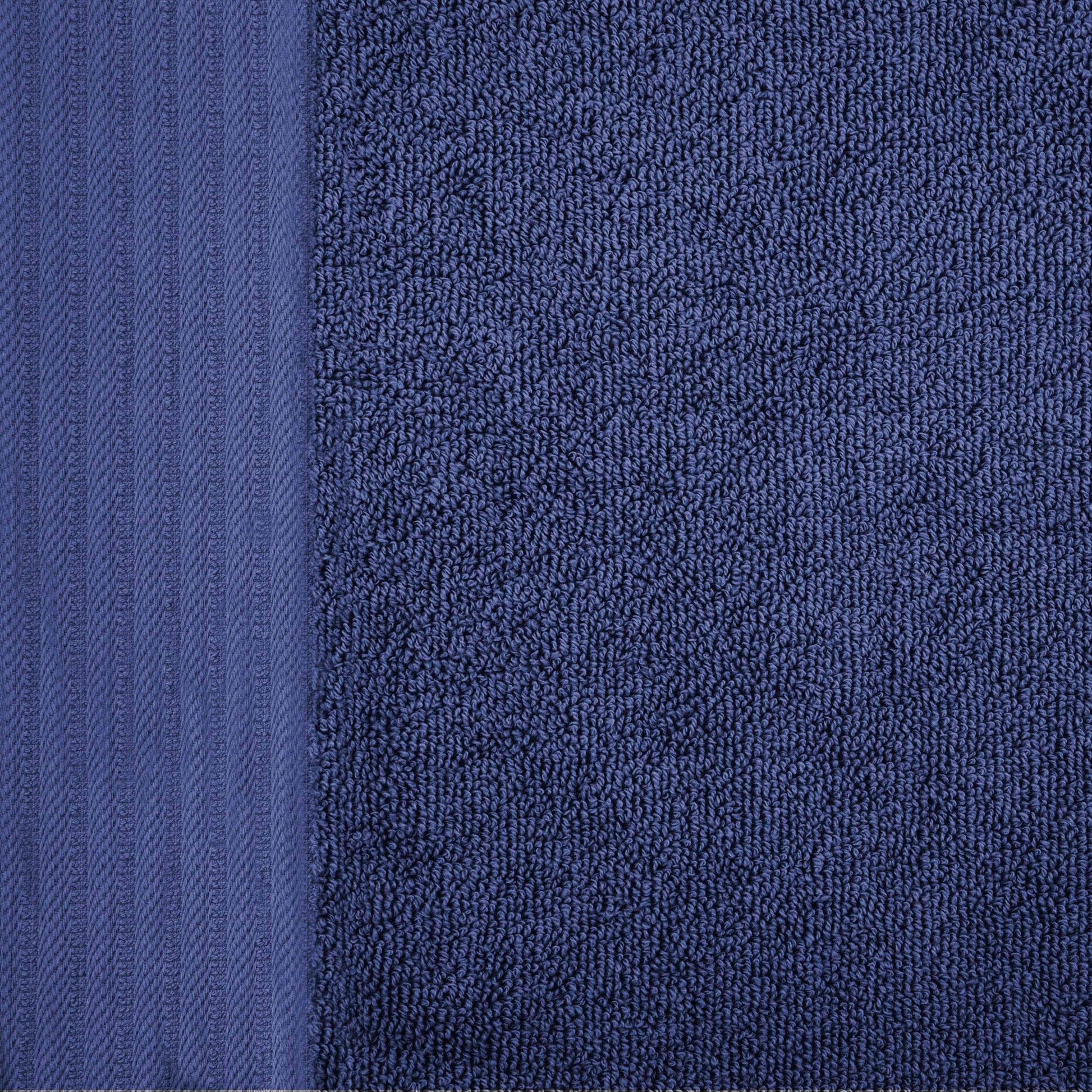 Premium Turkish Cotton Herringbone Solid Assorted 6-Piece Towel Set - Navy Blue