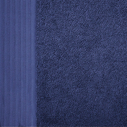 Premium Turkish Cotton Herringbone Solid Assorted 6-Piece Towel Set - Navy Blue