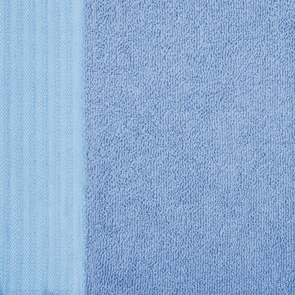Premium Turkish Cotton Jacquard Herringbone and Solid 8-Piece Towel Set - Pacific Blue