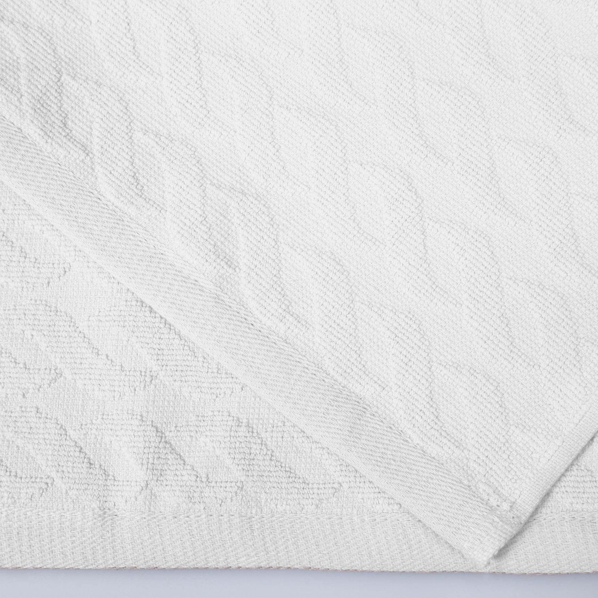 Premium Turkish Cotton Herringbone Jacquard Assorted 6-Piece Towel Set - White