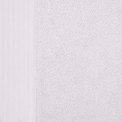 Premium Turkish Cotton Jacquard Herringbone and Solid 8-Piece Towel Set -  White