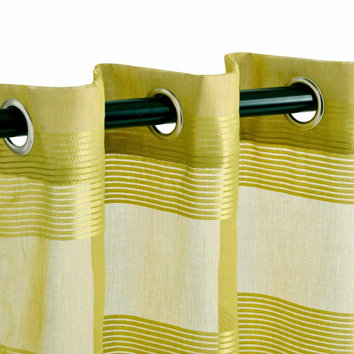 Dalisto Stripes 2-Piece Grommet Sheer Curtain Panel Set - Lime