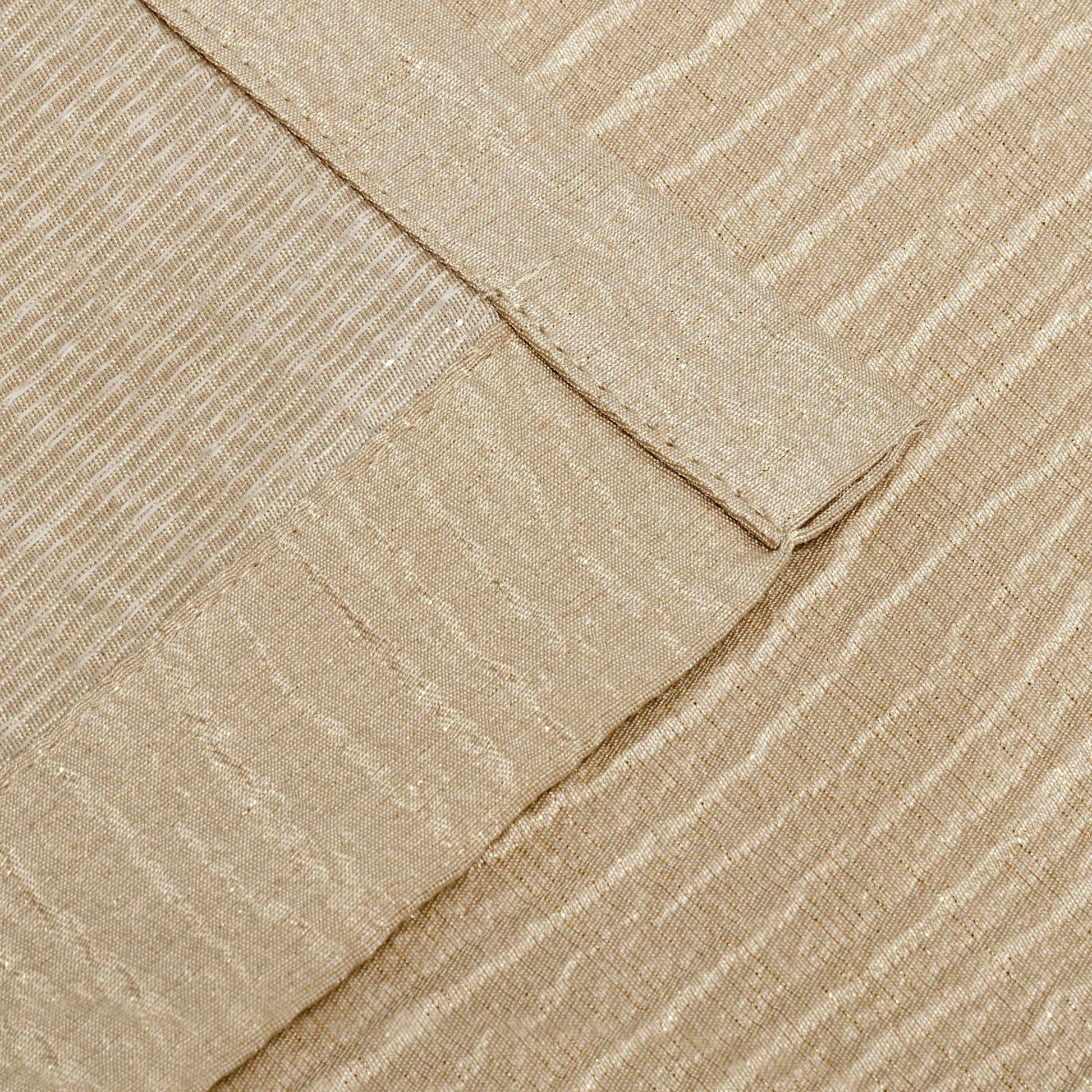 Metallic Jacquard 2-Piece Grommet Curtain Panel Set - Sand