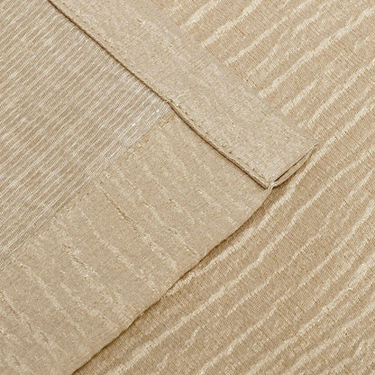 Metallic Jacquard 2-Piece Grommet Curtain Panel Set - Sand