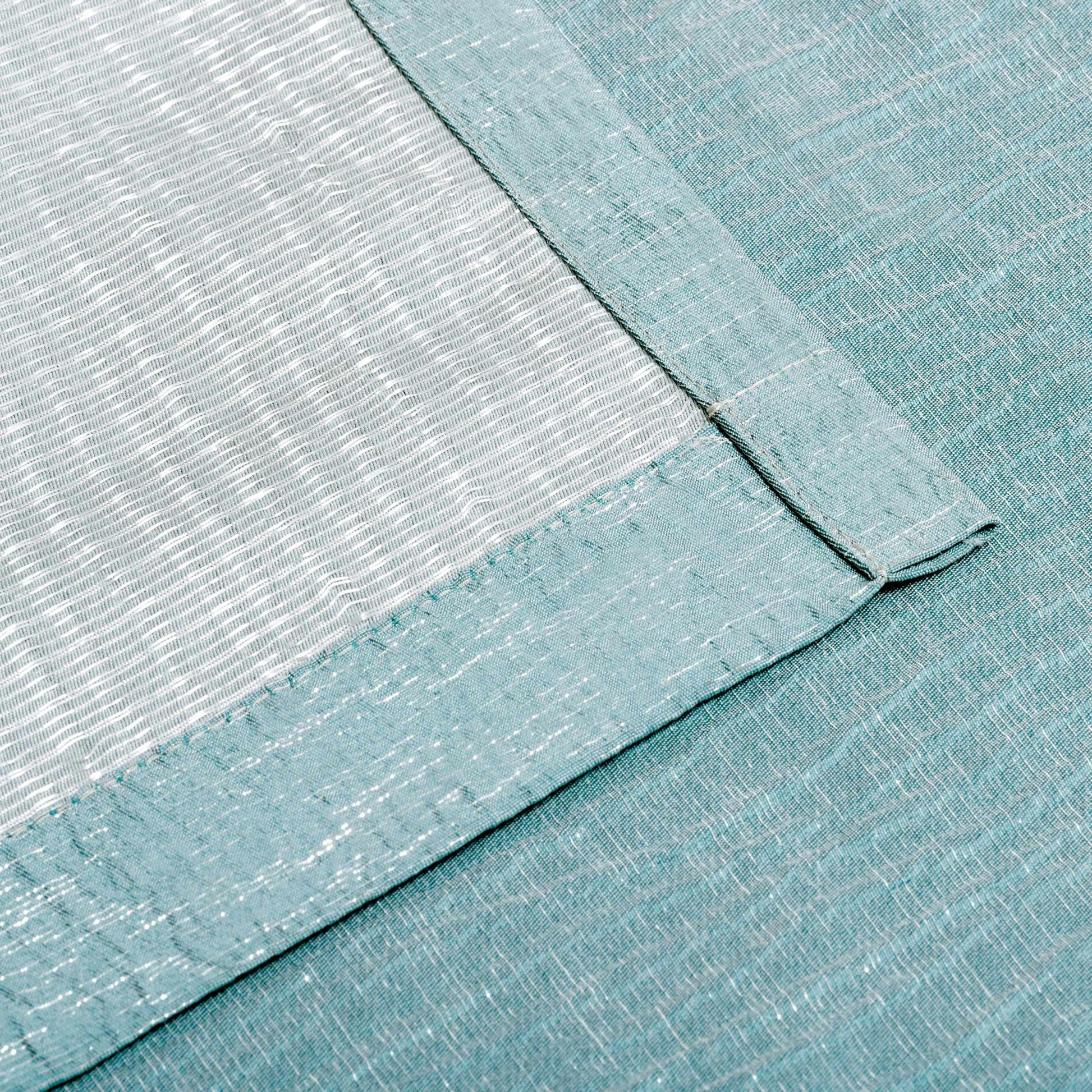 Metallic Jacquard 2-Piece Grommet Curtain Panel Set - Sea Foam