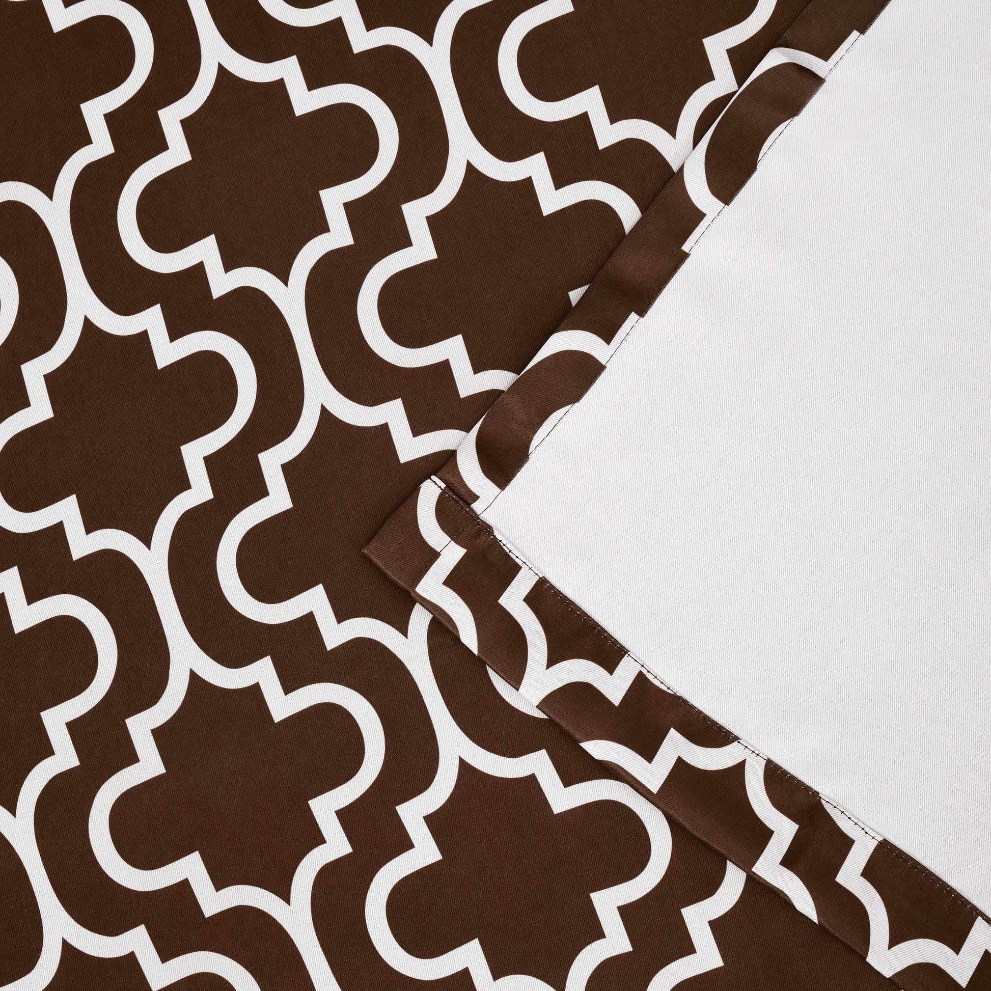 Moroccan Trellis Grommet 2-Piece Blackout Curtain Panel Set - Chocolate