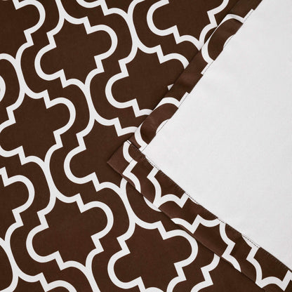 Moroccan Trellis Grommet 2-Piece Blackout Curtain Panel Set - Chocolate