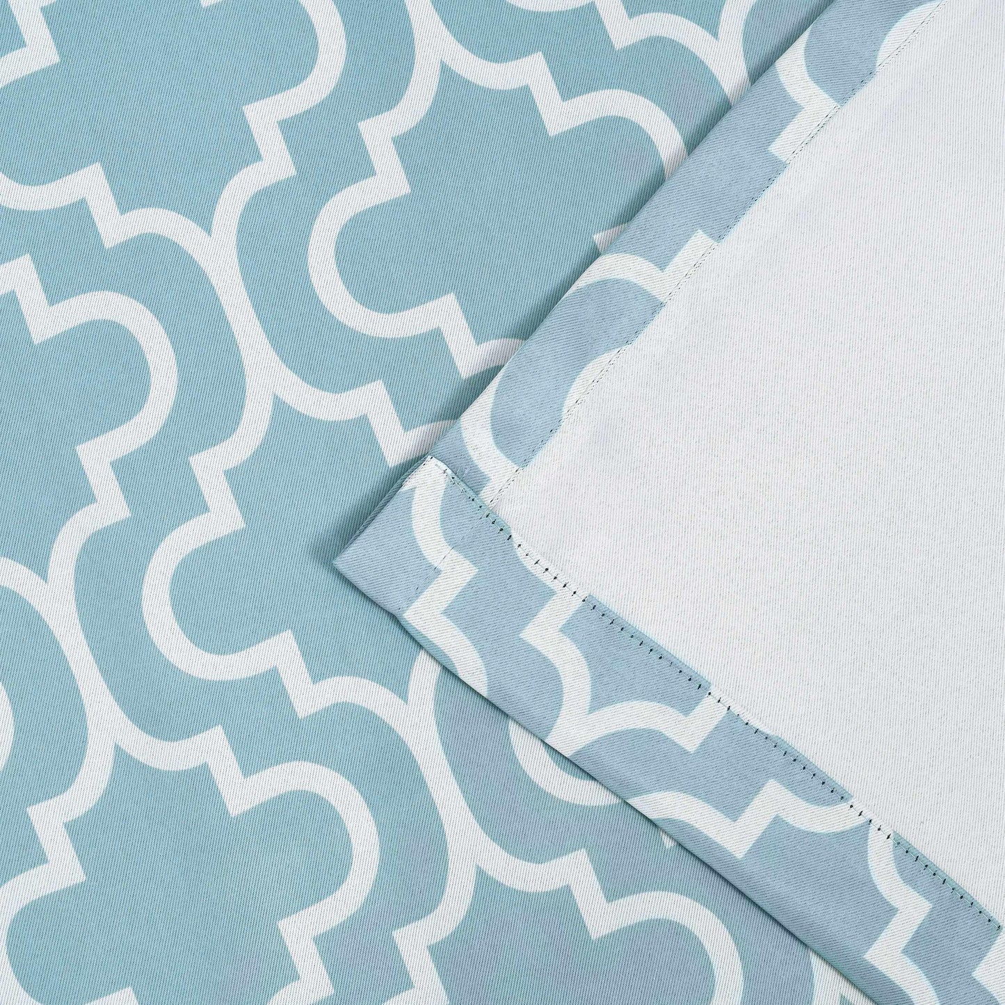 Moroccan Trellis Grommet 2-Piece Blackout Curtain Panel Set - Light Blue