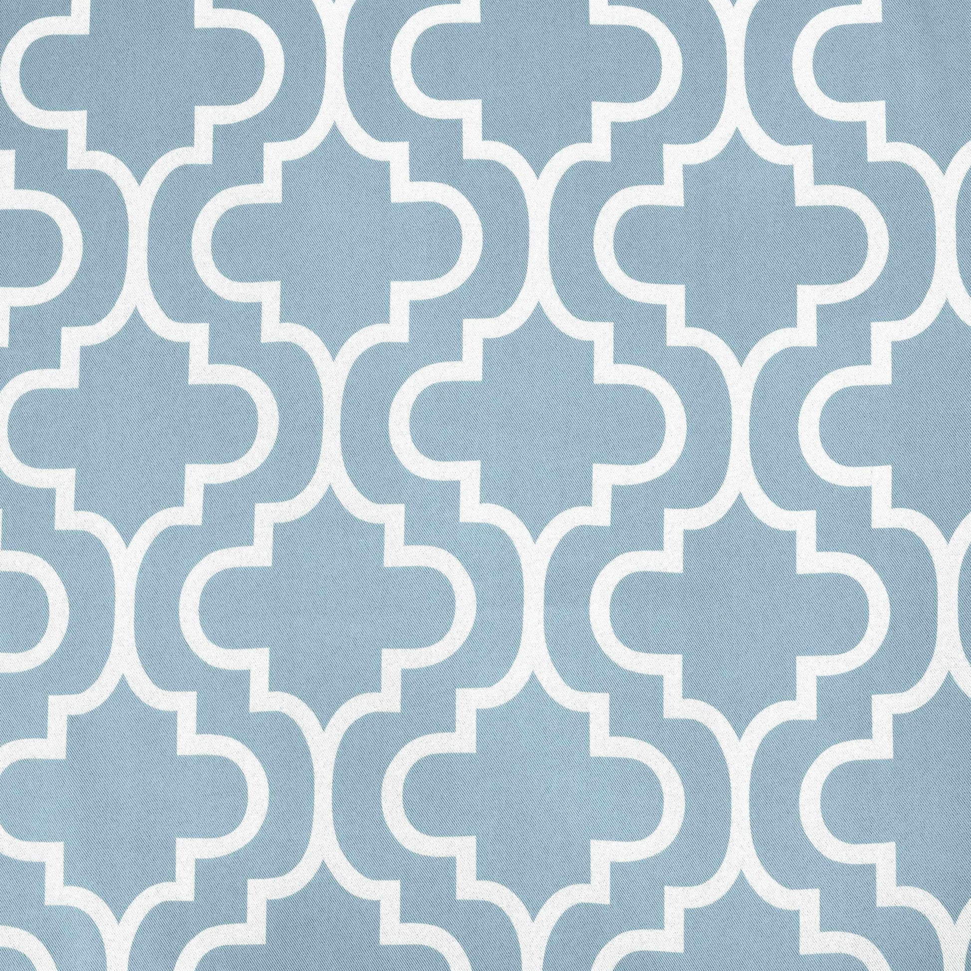 Moroccan Trellis Grommet 2-Piece Blackout Curtain Panel Set - Light Blue