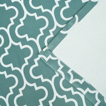 Moroccan Trellis Grommet 2-Piece Blackout Curtain Panel Set - Teal
