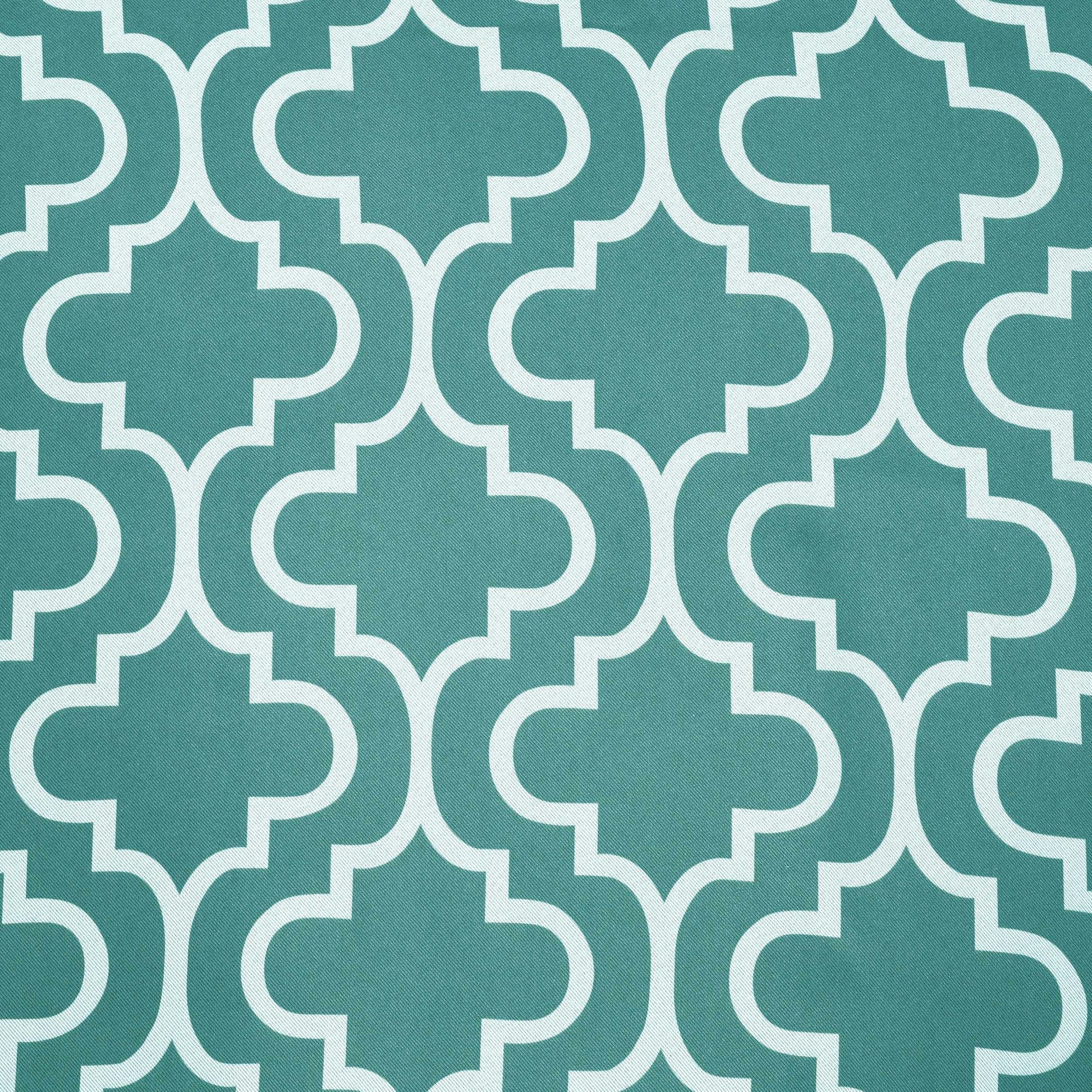 Moroccan Trellis Grommet 2-Piece Blackout Curtain Panel Set - Teal