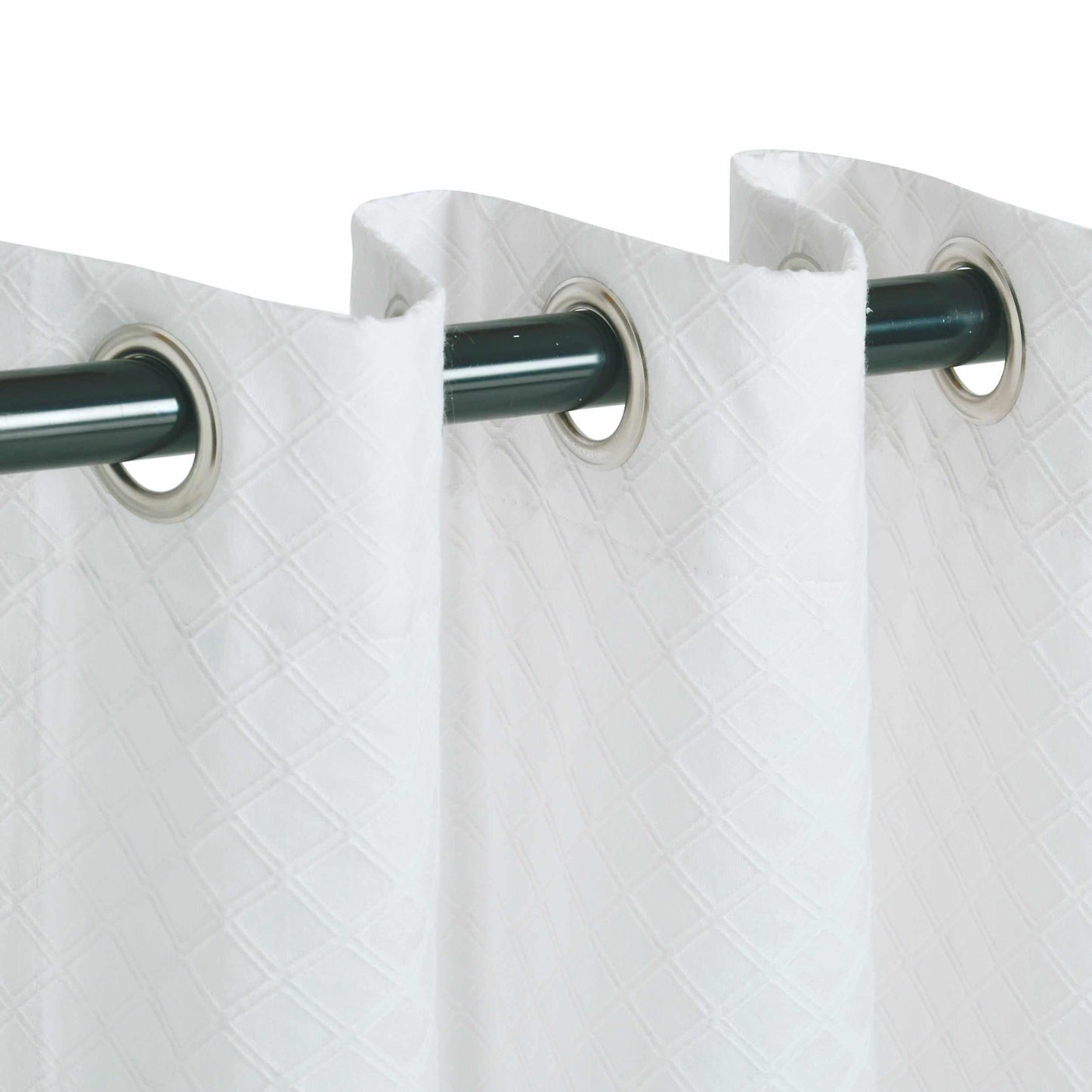 Westview Diamond Trellis Jacquard 2-Piece Grommet Curtain Panel Set - White
