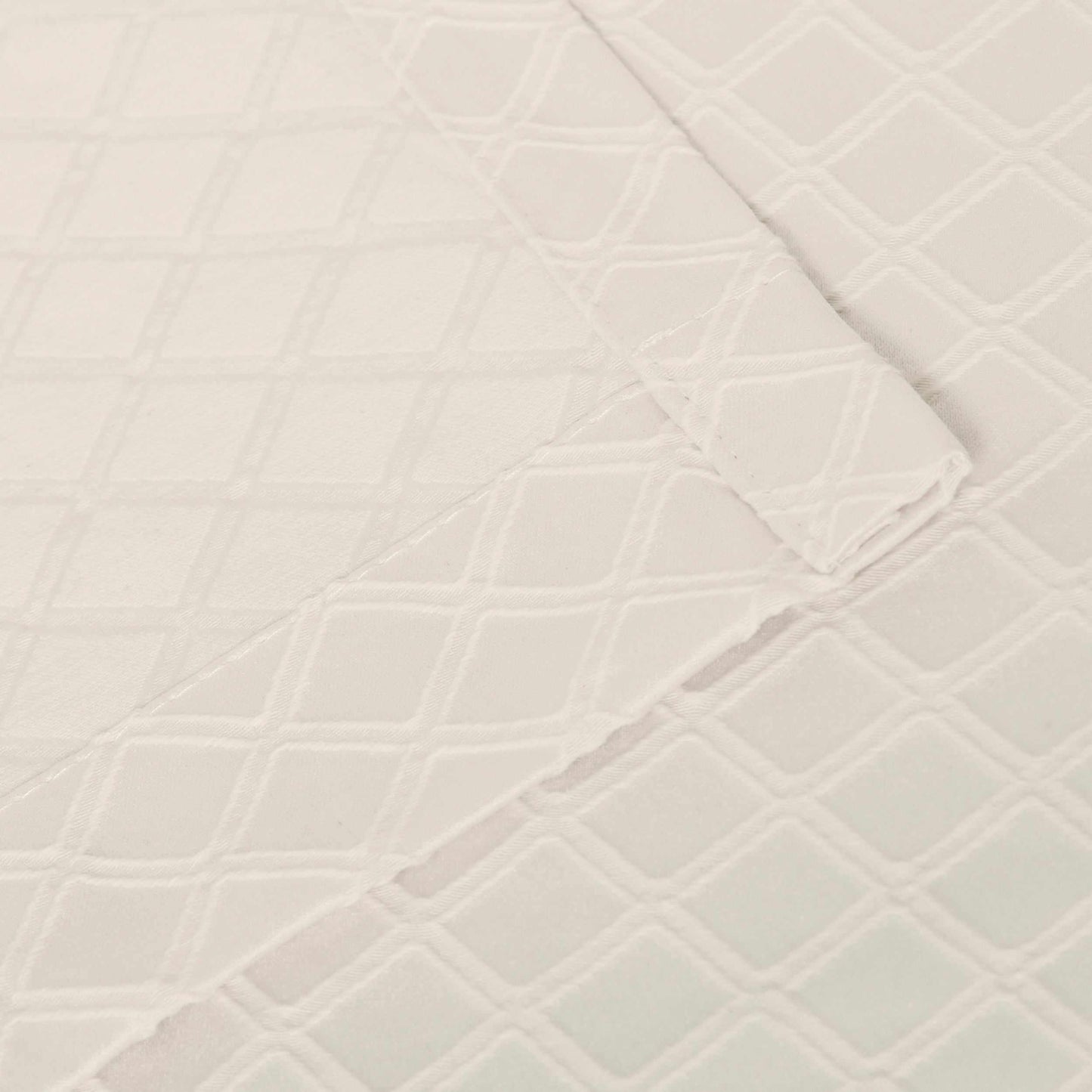  Westview Diamond Trellis Jacquard 2-Piece Grommet Curtain Panel Set  - White