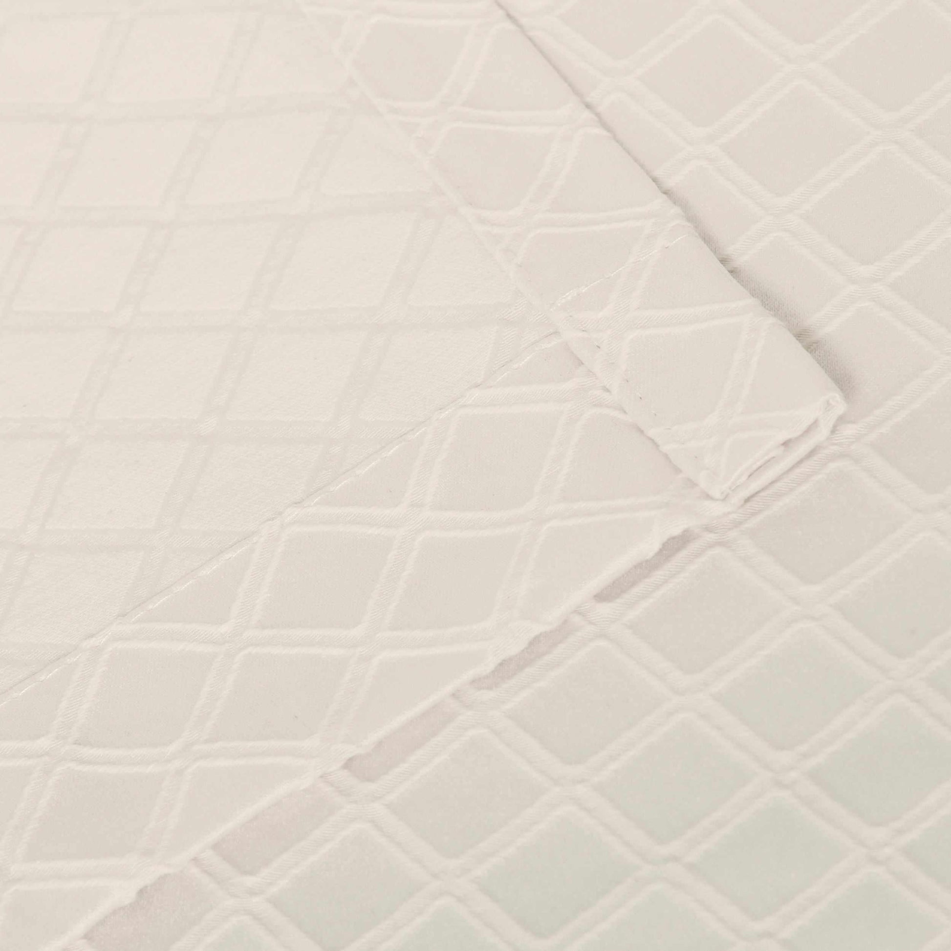  Westview Diamond Trellis Jacquard 2-Piece Grommet Curtain Panel Set  - White