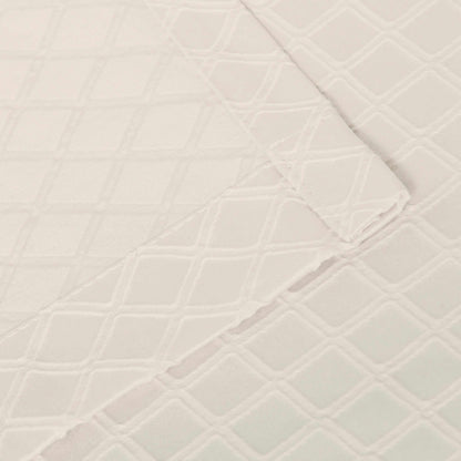  Westview Diamond Trellis Jacquard 2-Piece Grommet Curtain Panel Set  - White