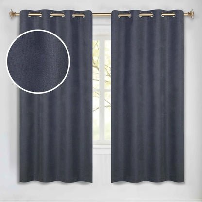 100 % Blackout Window Curtains Grommet Washable Set of 2 Neal