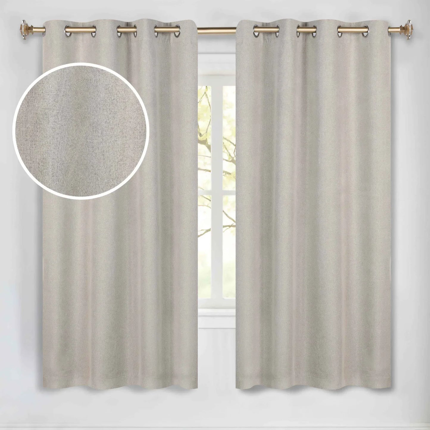 100 % Blackout Window Curtains Grommet Washable Set of 2 Neal