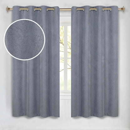 100 % Blackout Window Curtains Grommet Washable Set of 2 Neal