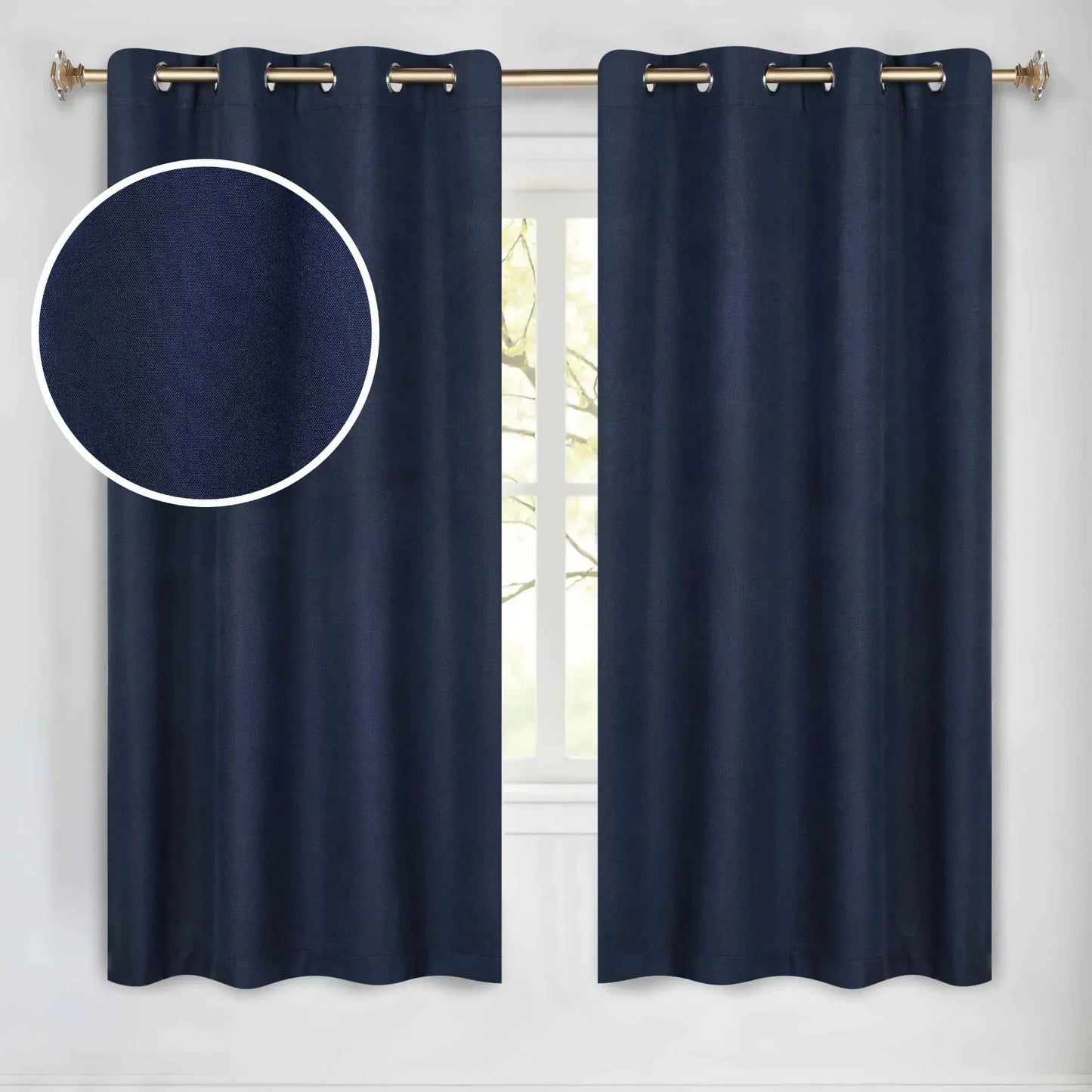 100 % Blackout Window Curtains Grommet Washable Set of 2 Neal