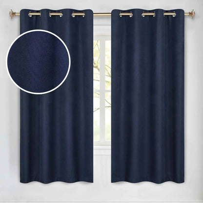 100 % Blackout Window Curtains Grommet Washable Set of 2 Neal