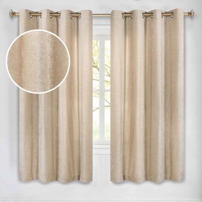 Noor Semi-Blackout Chenille Washable Grommet Curtains, Set of 2 Panels