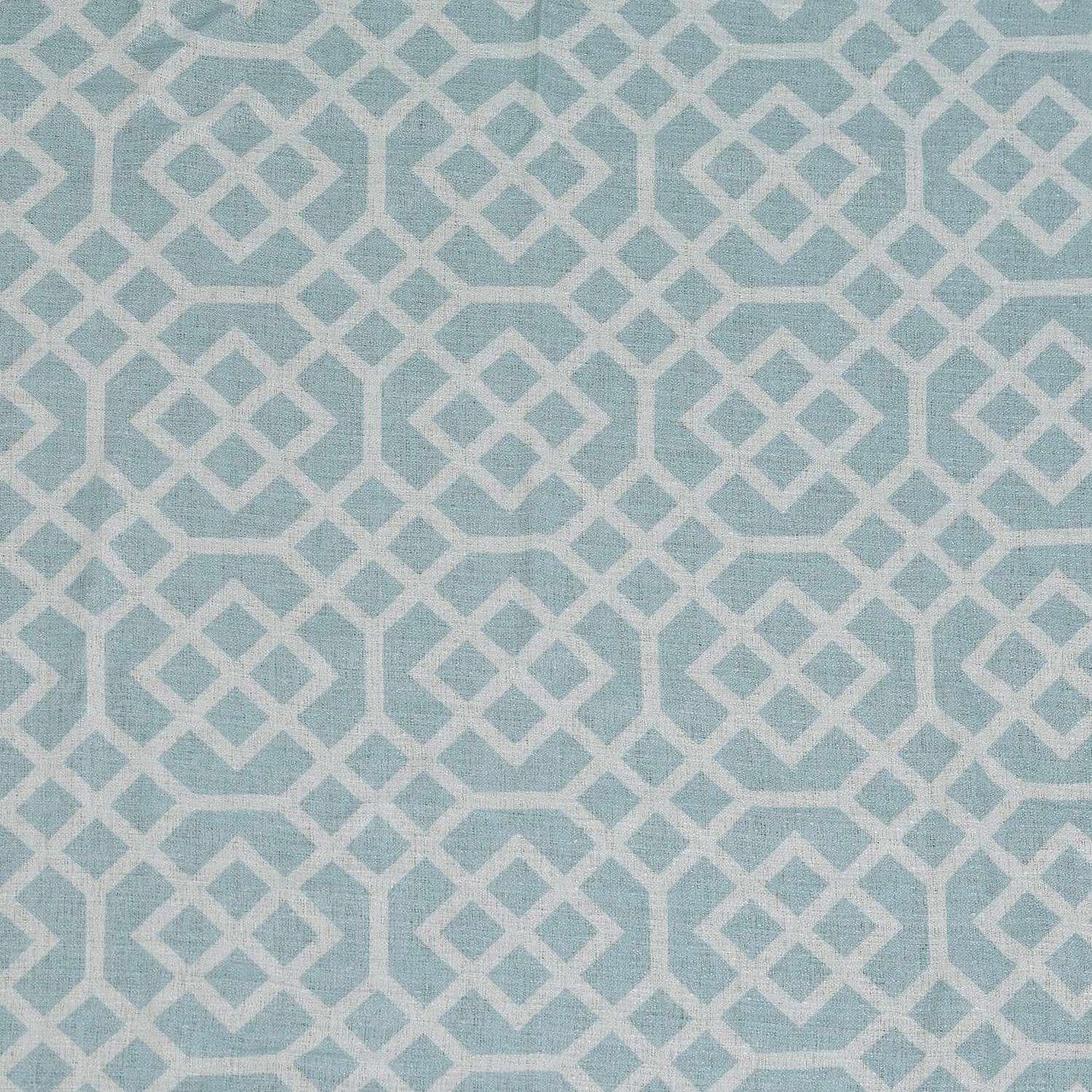 Geometric Semi Sheer 2-Piece Curtain Panel Set - Cyan