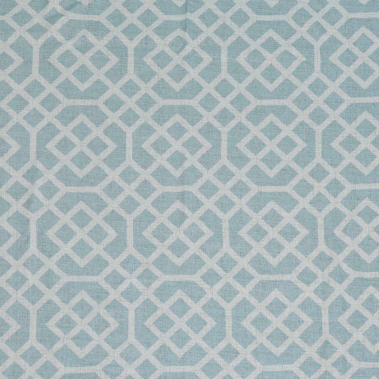 Geometric Semi Sheer 2-Piece Curtain Panel Set - Cyan